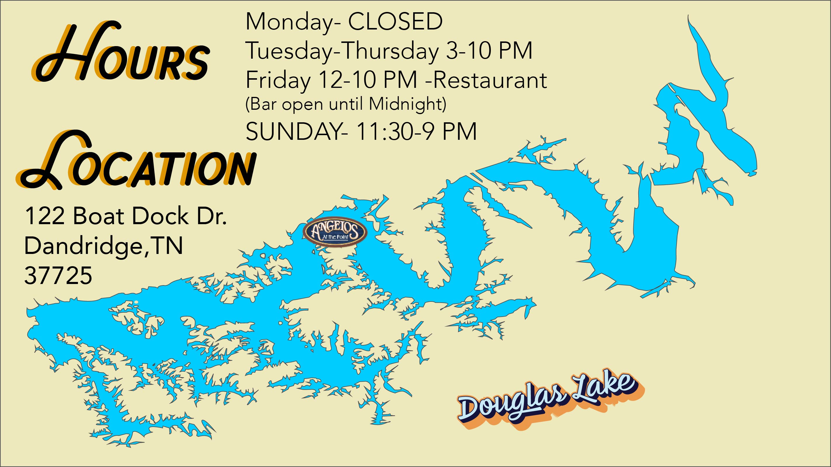 map of douglas lake in Dandridge, TN